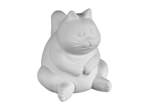 Bisque Imports Lowfire Plump Cat Figurine