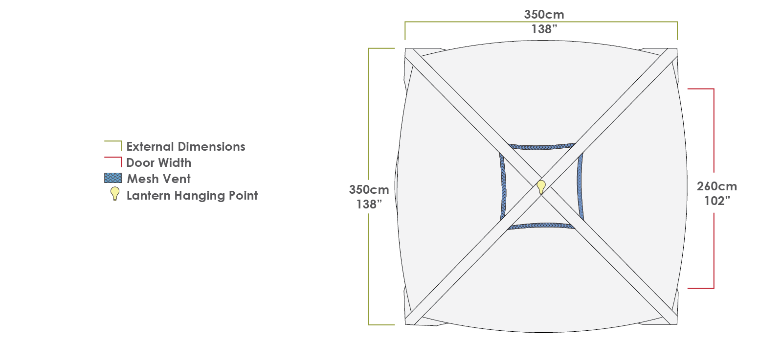 Zempire Probase 3 Air Shelter Internal Measurements