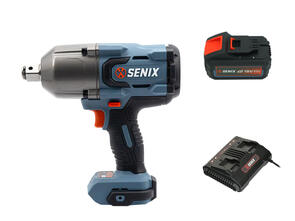 Senix X2 1/2" Impact Wrench + 18V Dual Battery Charger + 18V Battery 8AH