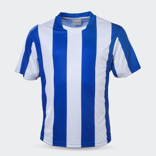 blue white striped soccer jersey