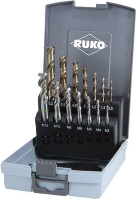 RUKO 245052RO Machine Spiral Flute Tap/Drill Set 14Pc (M3-M12)