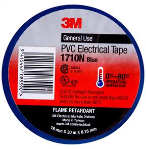 3M Temflex 170  PVC Electrical Tape 18.0mm Blue