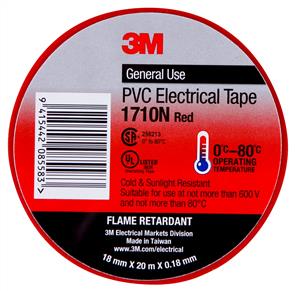 3M Temflex PVC Electrical  Tape 18.0mm Red