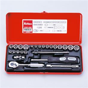 KOKEN 2201AM Socket Set 1/4"DR 6PT 25Pce
