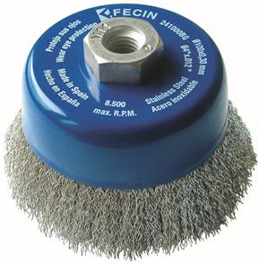 FECIN Crimped Wire Cup Brush Inox  60mmx M14 0,30  240600BGM14D