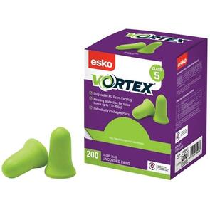 ESKO Green Vortex Bell Shape Earplug Class 5 200 Pair/Box