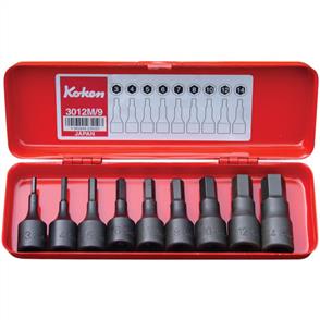 KOKEN Socket Set 3/8"DR 1/8"-1/2" 9Pce 3012A/9