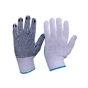 Cotton Knit Gloves Large PVC Dots 651009-Large
