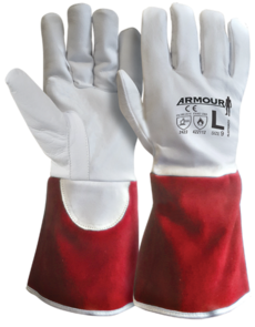 ARMOUR TIG Welding Kevlar Lined Glove Large (Red Cuff)