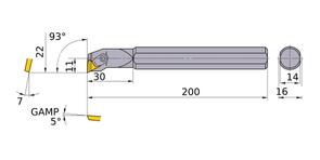MITSUBISHI Boring Bar FCTU116R 16.0mm F Type Boring Bar  Screw-On / Clamp-On