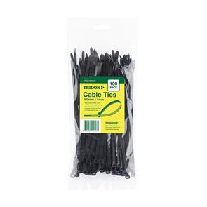TRIDON Cable Tie 200 x 4.0mm Black CT204BKCD [100]
