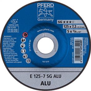 PFERD Aluminium D/C Grinding Disc E 125x7.0 A24 NSG  (475409)