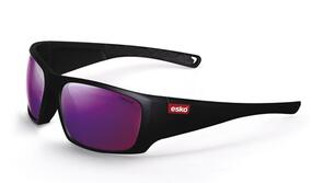 TOKYO Safety Glasses, Black Frame, Polarised, Lilac Mirror E7140P