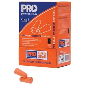 PRO CHOICE Bullet Earplugs Orange Class 5 (200Pack)