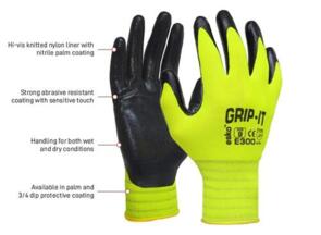 ESKO E300 Grip-It Hi-Vis Nitrile Glove Size 8 (Medium)
