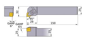 MITSUBISHI Turning, Tool Holder DCLNR2525M12 25.0mm Double Clamp Type Tool Holder (Right Hand)