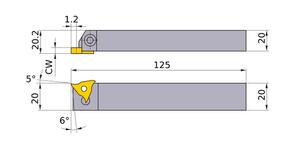 MITSUBISHI Grooving MGHR2020K3315 20.0mm MG Clamp-On Type Tool Holder