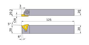 MITSUBISHI Grooving MGHR2020K3323 20.0mm MG Clamp-On Type Tool Holder
