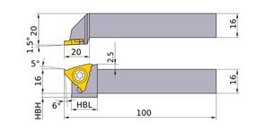 MITSUBISHI Grooving SMGHR1616H16 16.0mm Screw-On Type Tool Holder