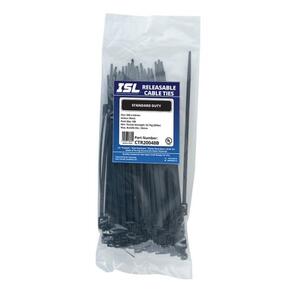 ISL Cable Tie CTR20048B 4.8mm x 200mm Black (100 PK)