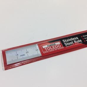 TOLEDO Stainless Steel Ruler Metric/Imperial  150mm/6" - Red