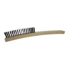 JOSCO BLH3R Scratch Brush Steel 3Row (Wooden Long Handle)