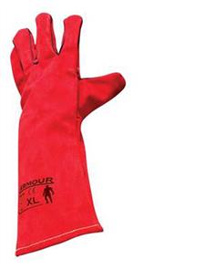 ARMOUR Leather Red Welding Gloves, Left Hand - 40cm (XL) (Per Each)