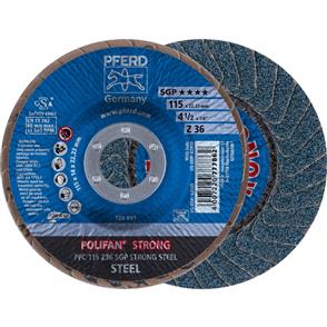 PFERD Polifan Flap Disc PFC 115mm Z 36 SGP Strong Steel
