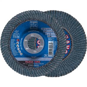 PFERD Polifan Flap Disc PFR 125-L Z 40 SGP Curve Steelox