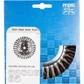 PFERD Wheel Brush, Knotted POS RBG 15013/22,2 Steel 0,60