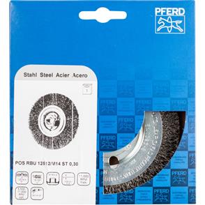 PFERD Wheel Brush, Crimped POS RBU 12512/M14 Steel 0,30