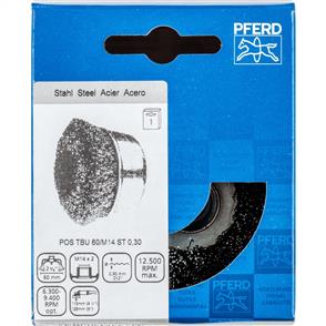 PFERD Threaded Cup Brush, Crimped POS TBU 60/M14 Steel 0,30