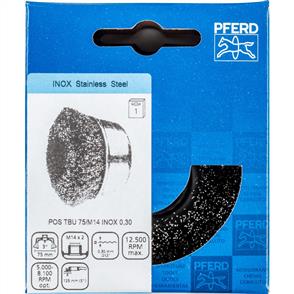 PFERD Threaded Cup Brush, Crimped POS TBU 75/M14 Inox 0,30