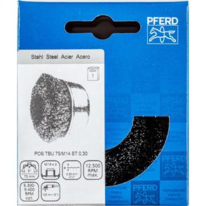 PFERD Threaded Cup Brush, Crimped POS TBU 75/M14 Steel 0,30