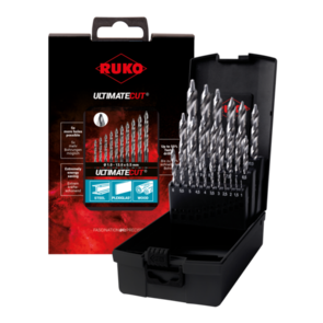 RUKO 259215RO Ultimate Cut Twist Drill w Flowstep Tip, (25 pc) Set HSS