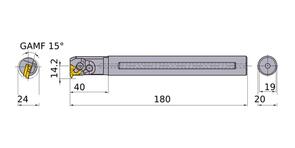 MITSUBISHI Threading, Tool Holder MMTIR2420AQ16-C 20.0mm Internal Boring Bar (Right Hand)