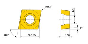MITSUBISHI Insert, Turning BF-CCGT09T304TS2 BC8110