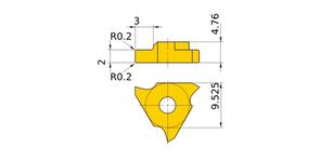 MITSUBISHI Insert, Grooving MGTR33200 VP20MF 2.0mm