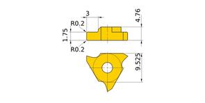 MITSUBISHI Insert, Grooving MGTR33175 VP20MF 1.75mm