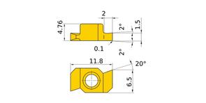 MITSUBISHI Insert, Grooving MLG1415L UTi20T