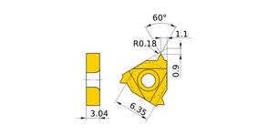 MITSUBISHI Insert, Threading MMT11IR200ISO VP10MF