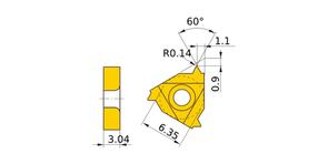 MITSUBISHI Insert, Threading MMT11IR160UN VP10MF