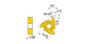 MITSUBISHI Insert, Threading MMT11IRA55 VP15TF