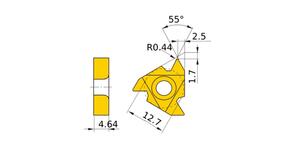 MITSUBISHI Insert, Threading MMT22IRN55 VP10MF