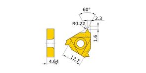 MITSUBISHI Insert, Threading MMT22IR350ISO VP10MF