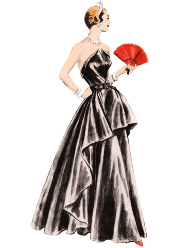 Vogue Patterns 1940s Misses' Evening Dress V1963 | The Ribbon Rose