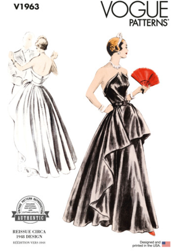 Vogue Patterns 1940s Misses' Evening Dress V1963 | The Ribbon Rose