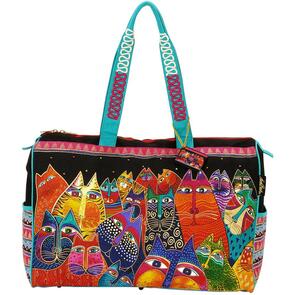 Laurel Burch Travel Bag Zipper Top 21"X8"X16" - Fantasticats