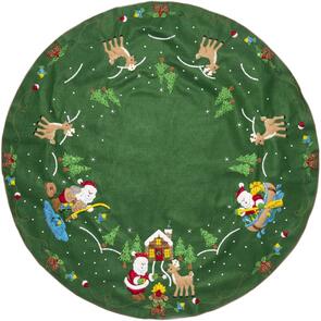 Bucilla Felt Tree Skirt Applique Kit 43" Round - Lodge Santa