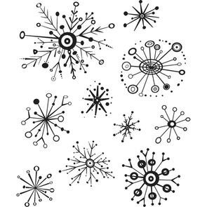 Stampers Anonymous Tim Holtz Cling Stamps - Retro Flakes